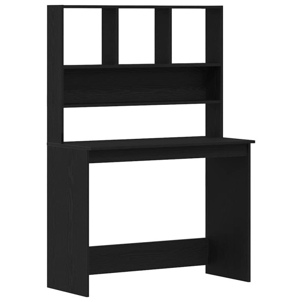 Escritorio con estantes contrachapada roble negro 102x45x148cm M 2