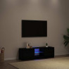 Mueble de TV con luces LED roble negro 120x30x36 cm 1