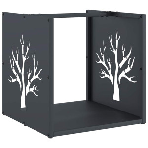 Suporte para lenha 40x40x40 cm aço laminado a frio antracite H