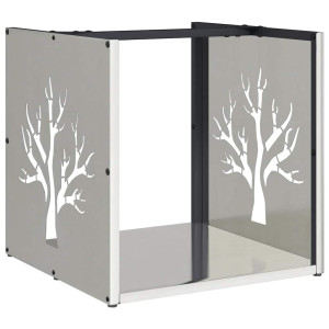 Suporte para lenha 40x40x40 cm aço inoxidável H