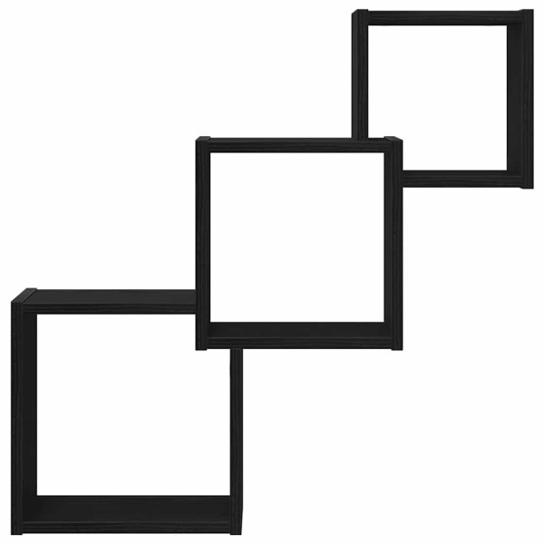 Estante cubos pared madera ingeniería roble negro 68x15x68 cm M 5