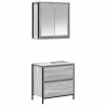 Set de muebles de baño 2 pzas madera contrachapada gris sonoma 2