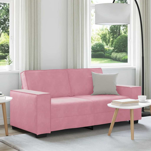 Sofá de 2 plazas terciopelo rosa 140 cm D