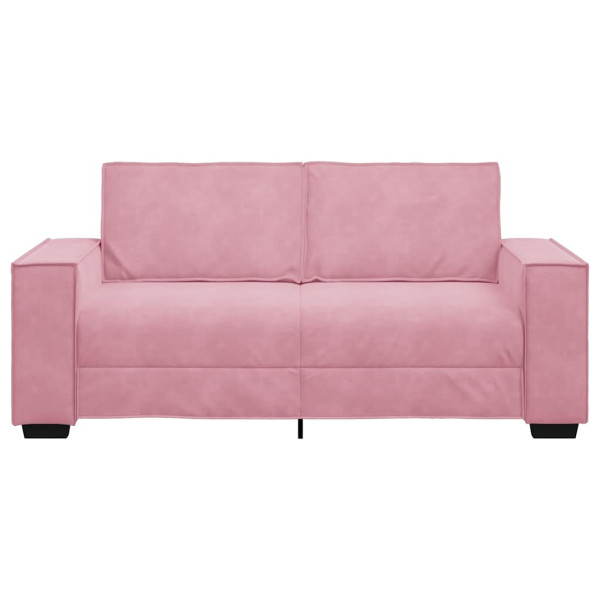 Sofá de 2 plazas terciopelo rosa 140 cm M 4