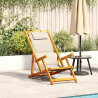 Silla de playa plegable con reposabrazos crema 1