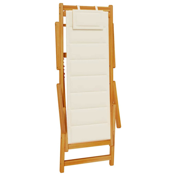 Silla de playa plegable con reposabrazos crema M 4