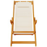 Silla de playa plegable con reposabrazos crema 5