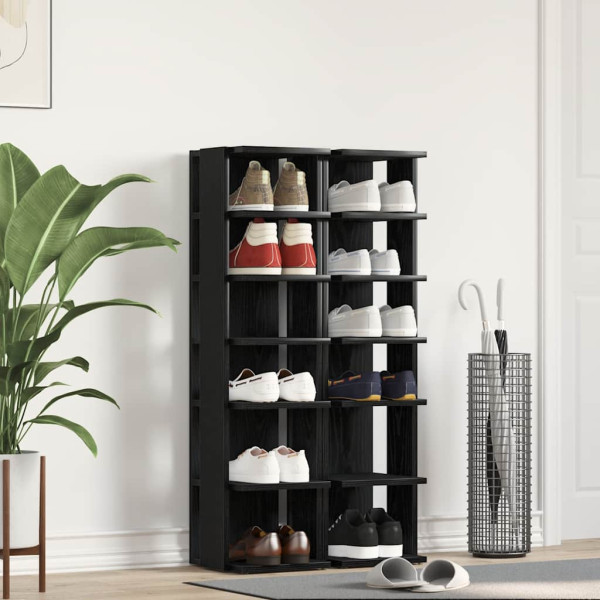 Zapateros 2 uds roble negro 25x27x102 cm madera de ingeniería D