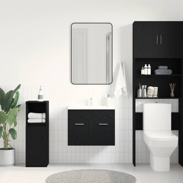 Mueble de baño para lavabo de roble negro 60x38.5x46 cm M 3