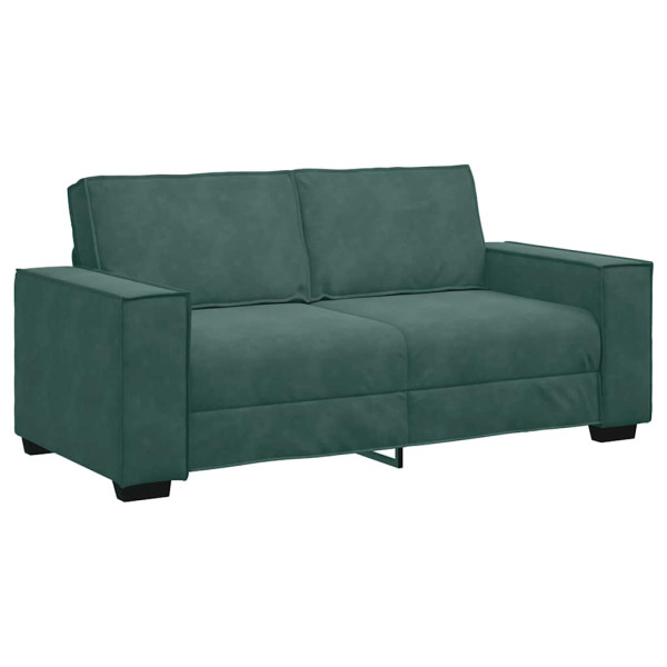 Sofá de 2 plazas de terciopelo verde oscuro 140 cm M 2
