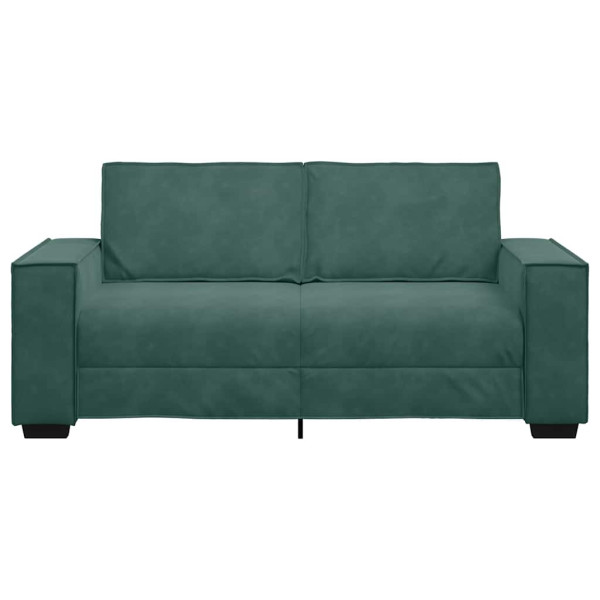 Sofá de 2 plazas de terciopelo verde oscuro 140 cm M 4