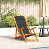 Silla de playa plegable con reposabrazos negra 1