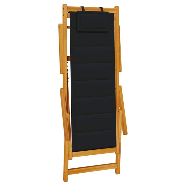Silla de playa plegable con reposabrazos negra M 4