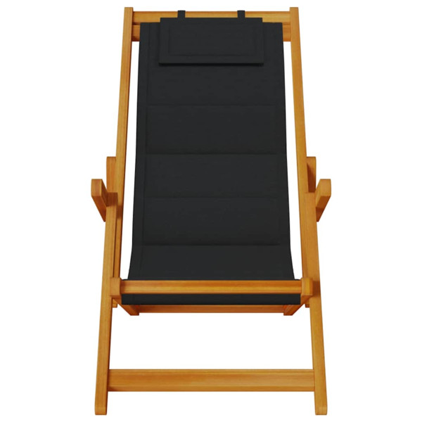 Silla de playa plegable con reposabrazos negra M 5