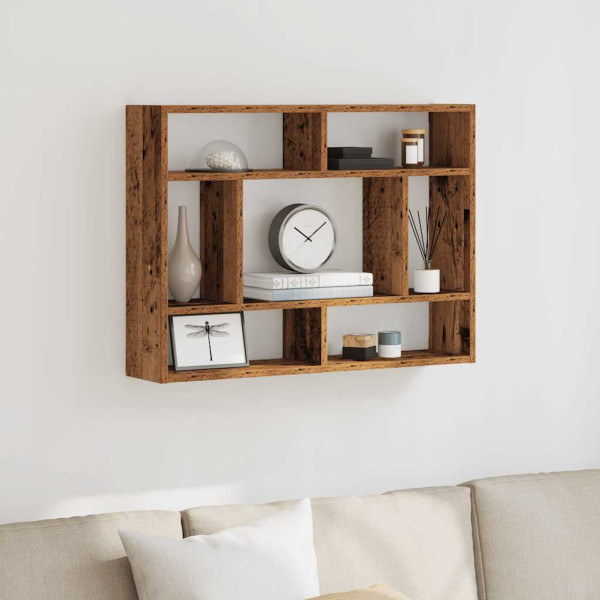 Estante de pared de madera vieja 75x16x55 cm Madera ingeniería M 3