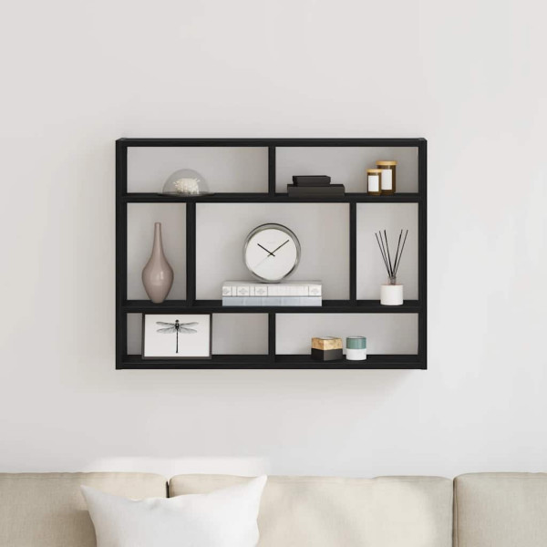 Estante de pared  roble negro 75x16x55 cm madera de ingeniería D