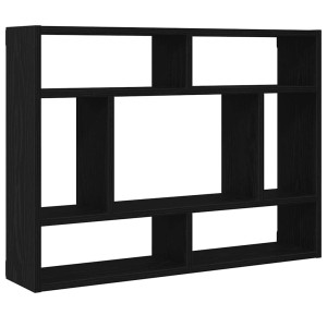 Estante de pared  roble negro 75x16x55 cm madera de ingeniería H