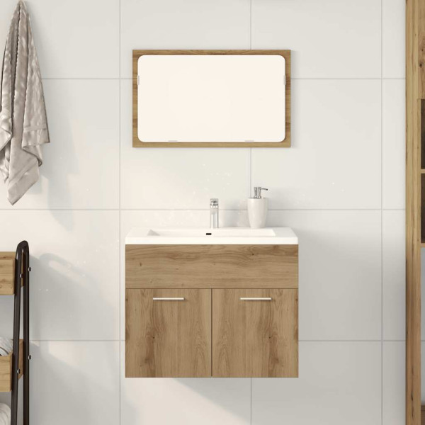 Juego de muebles baño 2 piezas madera ingeniería roble artisan D