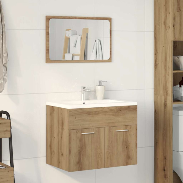 Juego de muebles baño 2 piezas madera ingeniería roble artisan M 3
