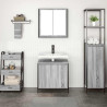 Set de muebles de baño 2 pzas madera contrachapada gris sonoma 3