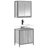 Set de muebles de baño 2 pzas madera contrachapada gris sonoma 4