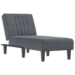Chaise longue veludo cinzento-escuro H