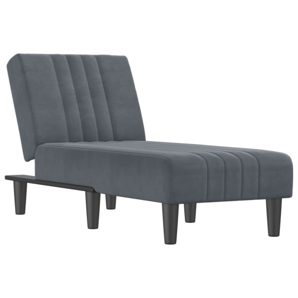 Chaise longue veludo cinzento-escuro M 2