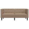 VidaXL Sofá chesterfield 2 lugares couro artificial cappuccino 4