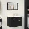 Juego de muebles de baño 2 pzas roble negro Madera ingeniería 3