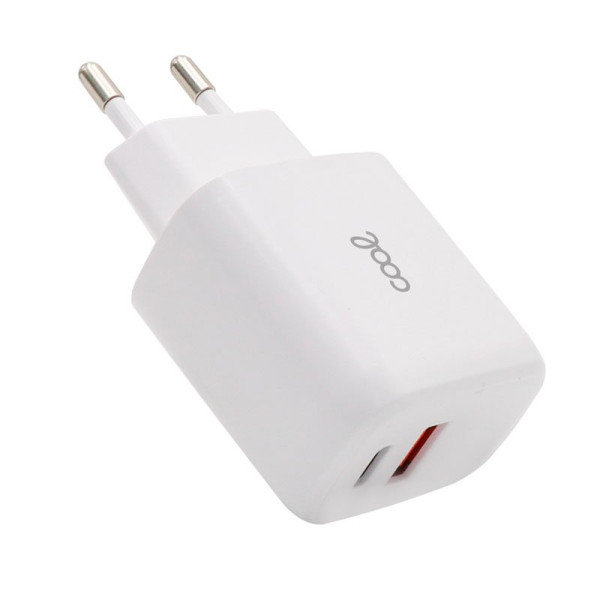 Carregador rápido universal vermelho (PD) Dual Type-C / USB COOL (20W) Branco M 3
