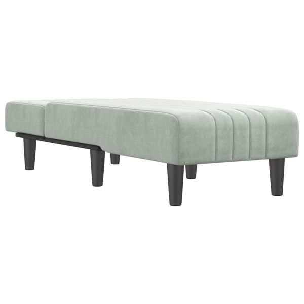 Chaise longue veludo cinzento-claro M 3