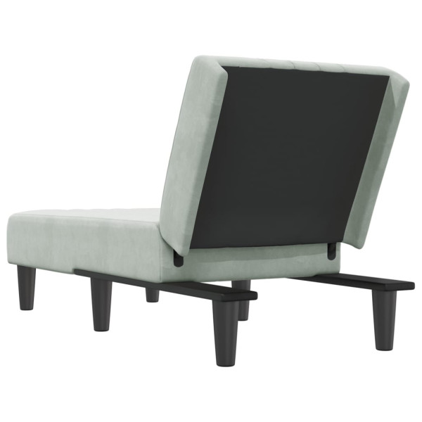 Chaise longue veludo cinzento-claro M 5