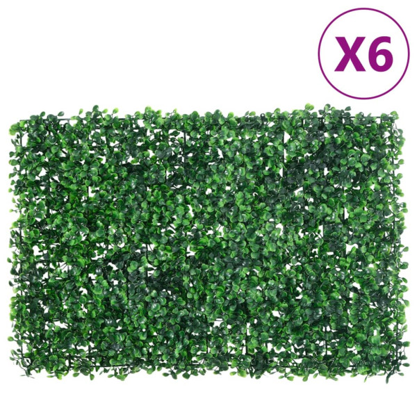   Valla de hojas de arbusto artificial 6 uds verde 40x60 cm D