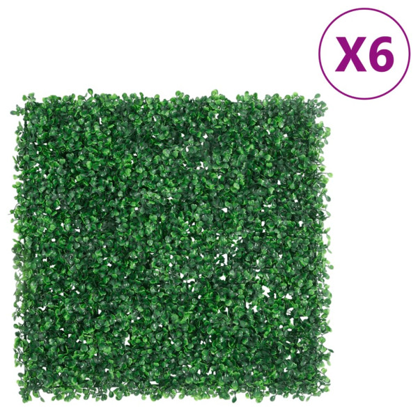 Valla de hojas de arbusto artificial 6 uds verde 50x50 cm D