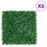 Vedação de arbusto artificial 6 pcs 50x50 cm verde 1