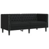 Sofá Chesterfield de 2 plazas cuero artificial negro 2