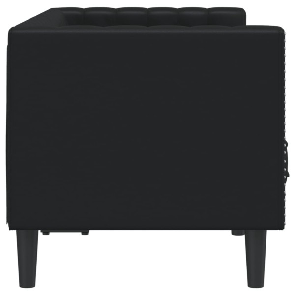 Sofá Chesterfield de 2 plazas cuero artificial negro M 5