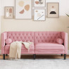 Sofá chesterfield com rolos 2 lugares veludo rosa 1
