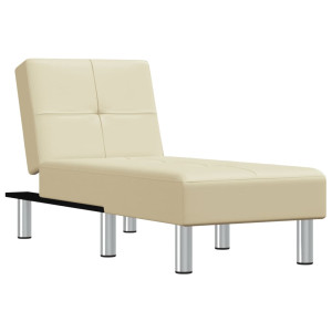 Chaise longue couro artificial cor creme H