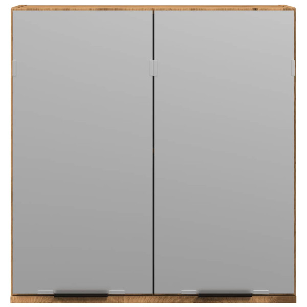 Armario con espejo baño madera roble artisan 64x20x66.5 cm M 4