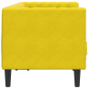 Sofá chesterfield com rolos 2 lugares veludo amarelo 5