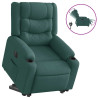 Sillón eléctrico reclinable elevable de tela verde oscuro 4
