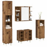 Juego de muebles de baño 4 piezas madera ingeniería envejecida 1
