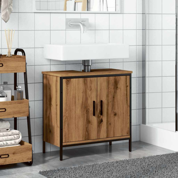 Armario lavabo baño madera ingeniería roble artisan 60x30x60 cm M 3