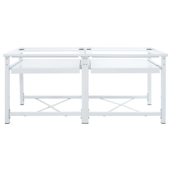 Soporte pedestal doble lavadora con estantes extraíbles blanco M 2