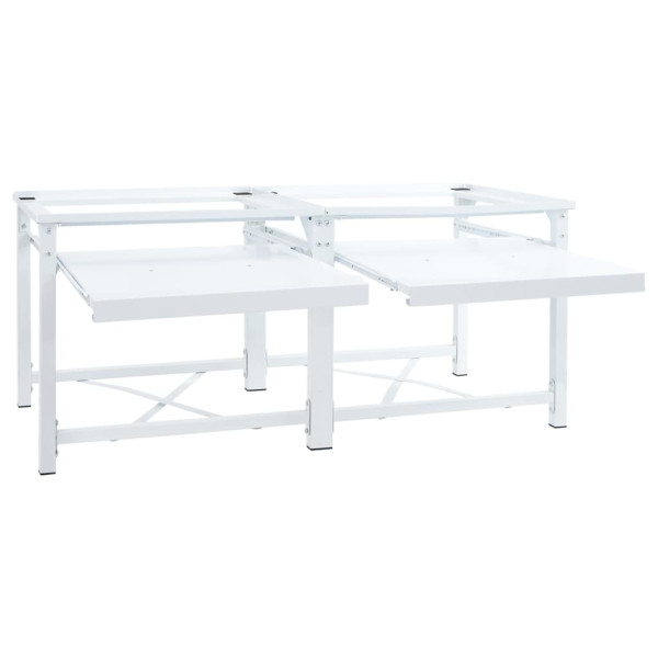 Soporte pedestal doble lavadora con estantes extraíbles blanco M 3