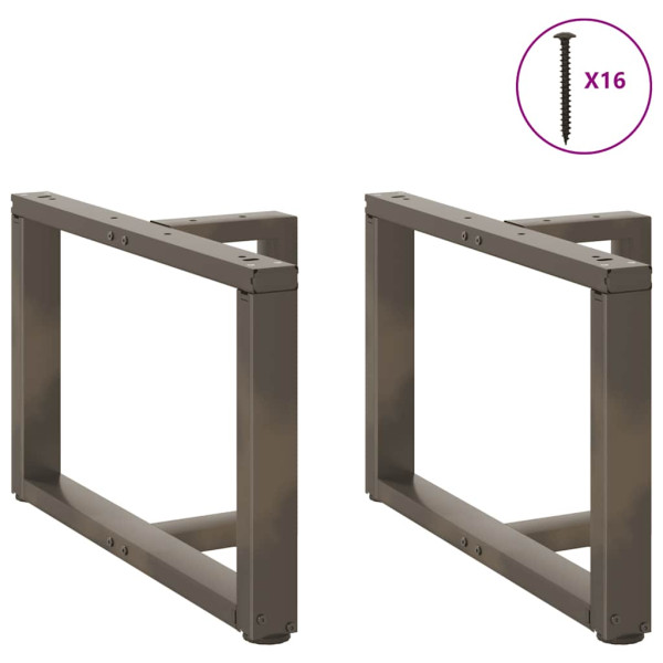 Pés para mesa de centro em forma de T. 2 peças. preto. 70x25x(42-43) cm. aço M 3