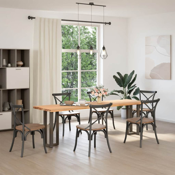 Pés de mesa de console em forma de T. 2 peças. preto. 38x25x(72-73) cm. aço M 2