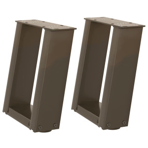 Patas de mesa centro forma U 2uds acero natural 30x(30-31) cm H