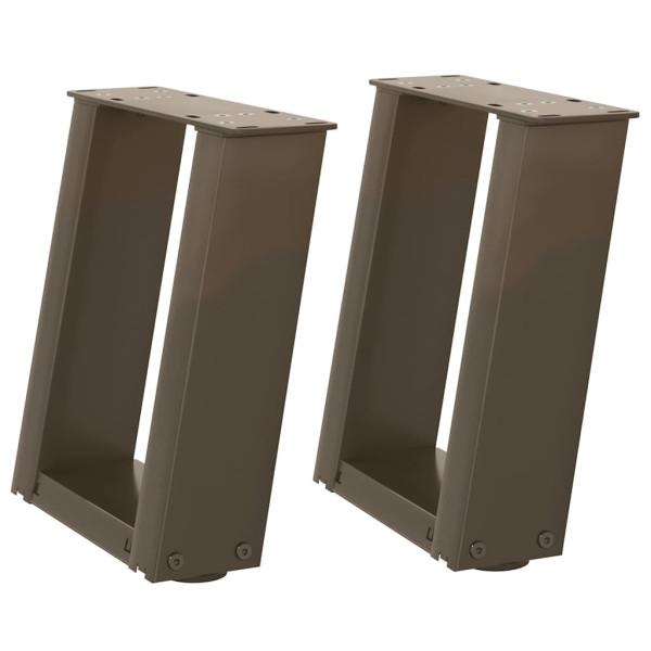 Patas de mesa centro forma U 2uds acero natural 30x(30-31) cm M 2